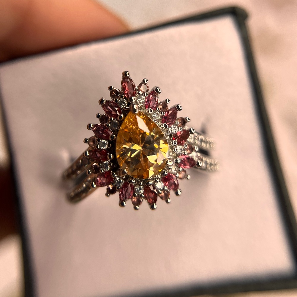 Bomb Party "Flawlessly Perfect" Smokey Topaz Cubic Zirconia + Rhodium Plating